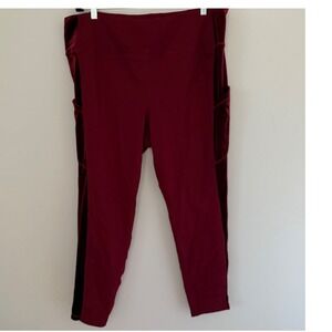 Torrid Active High Rise Burgundy Leggings Sz 3xPockets, Stretch, Athleisure,
